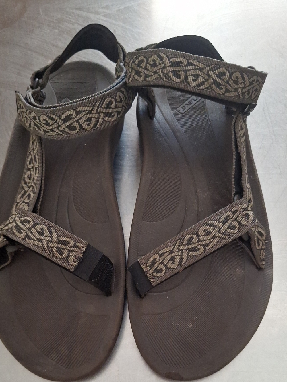 Brown And Tan Mens Teva Outdoor Sandals Style 6684